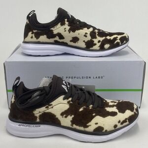 APL Women's Iconic Phantom Shoes Size 5.5 Brown Cow Hair Fur Running‎ Sneakers